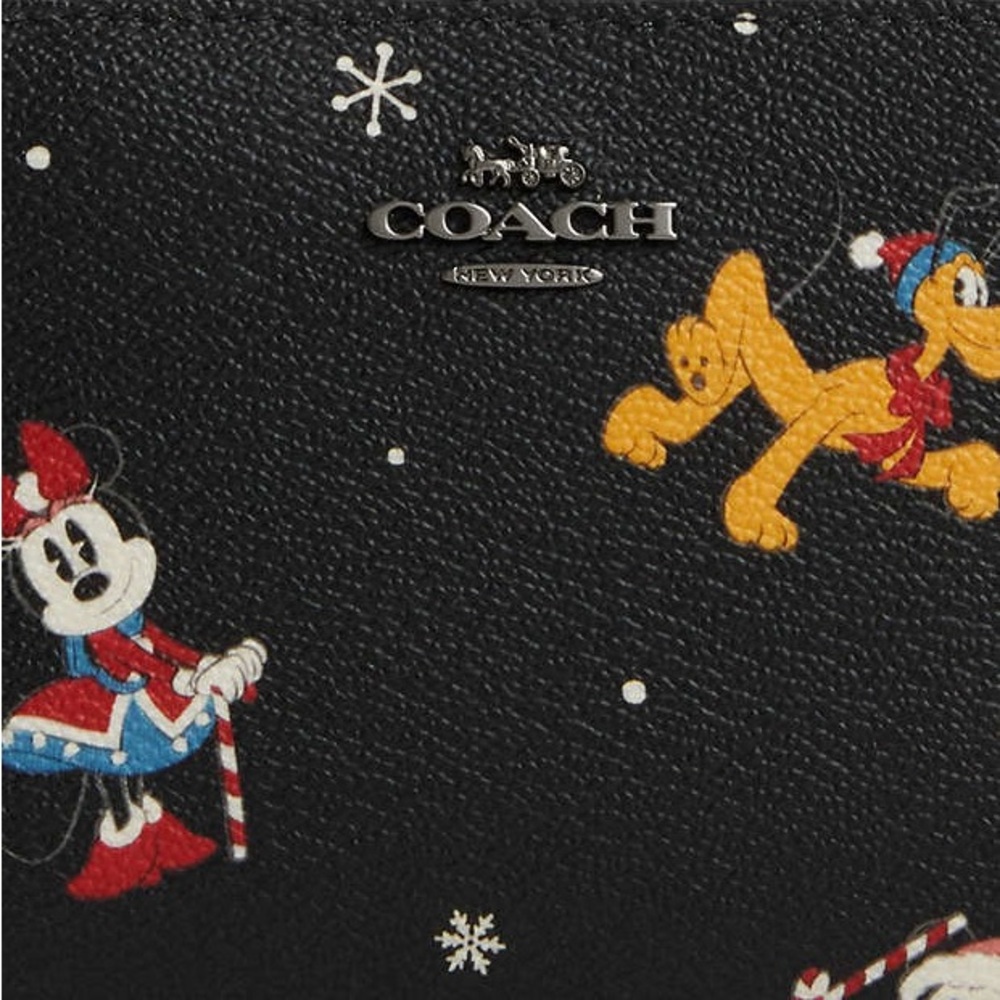 Coach Disney Collab Limited Edition Zip Around Wallet - Printed Canvas NWT $198 - Picture 3 of 9